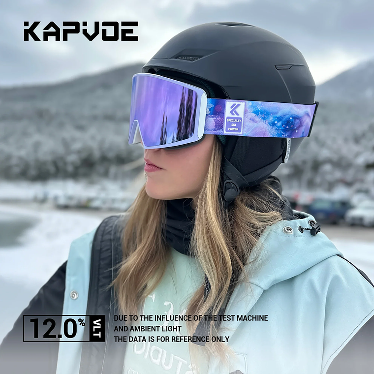 Óculos de Esqui com Lentes Magnéticas KAPVOE | Máscara de Neve Anti-embaçante UV400 para Snowboard e Esqui - Adultos e Mulheres 3