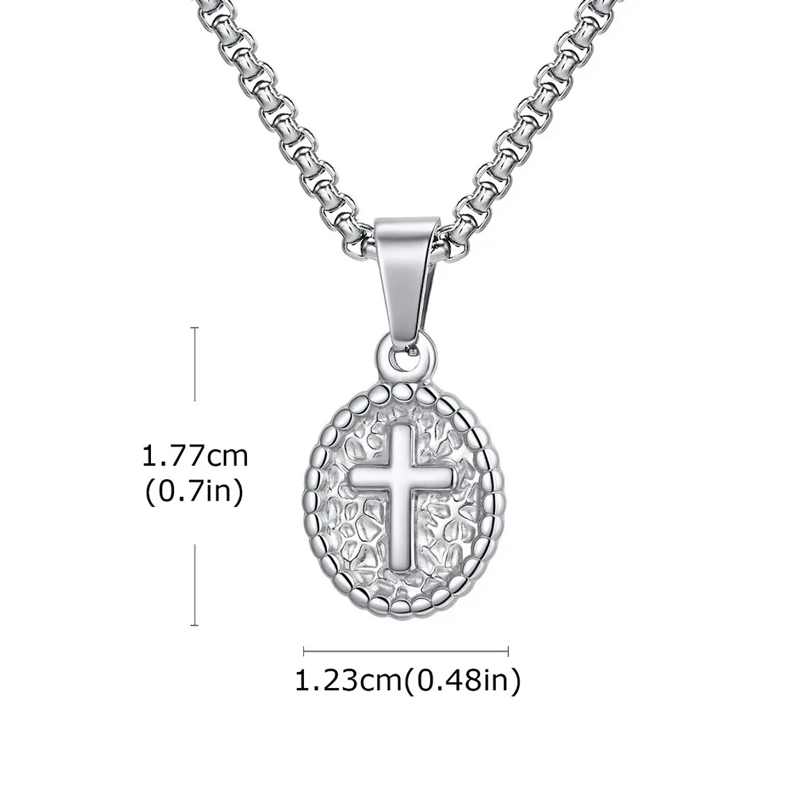  Colar Cruz em Aço Inoxidável VNOX - Delicado, Unissex, Hipoalergénico | Presente de Fé 9