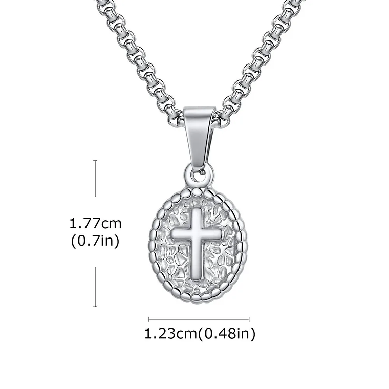  Colar Cruz em Aço Inoxidável VNOX - Delicado, Unissex, Hipoalergénico | Presente de Fé 9