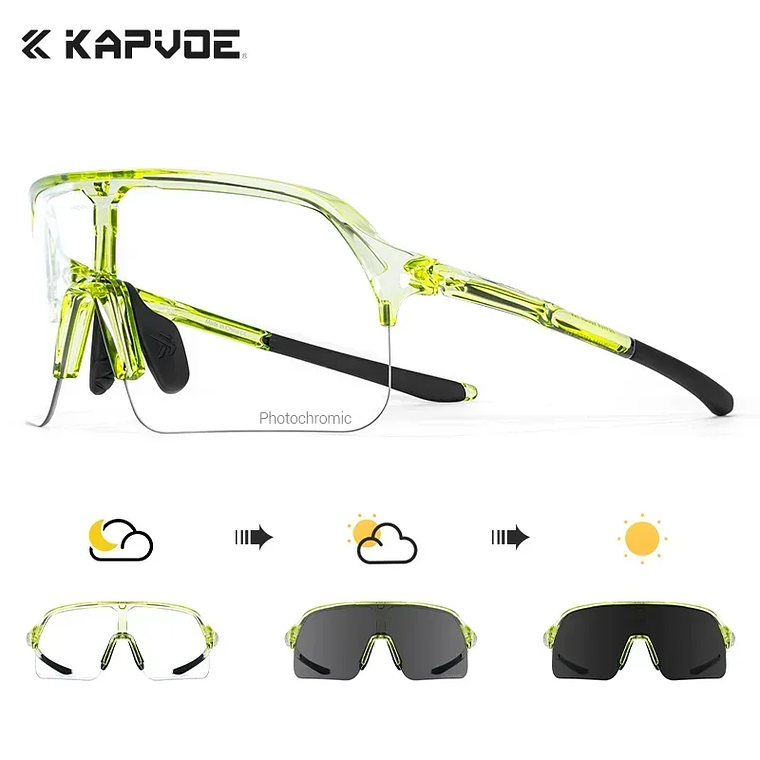 KAPVOE K9412A Photochromic Cycling Glasses - Large 150mm Lenses, UV400, TR-90 11