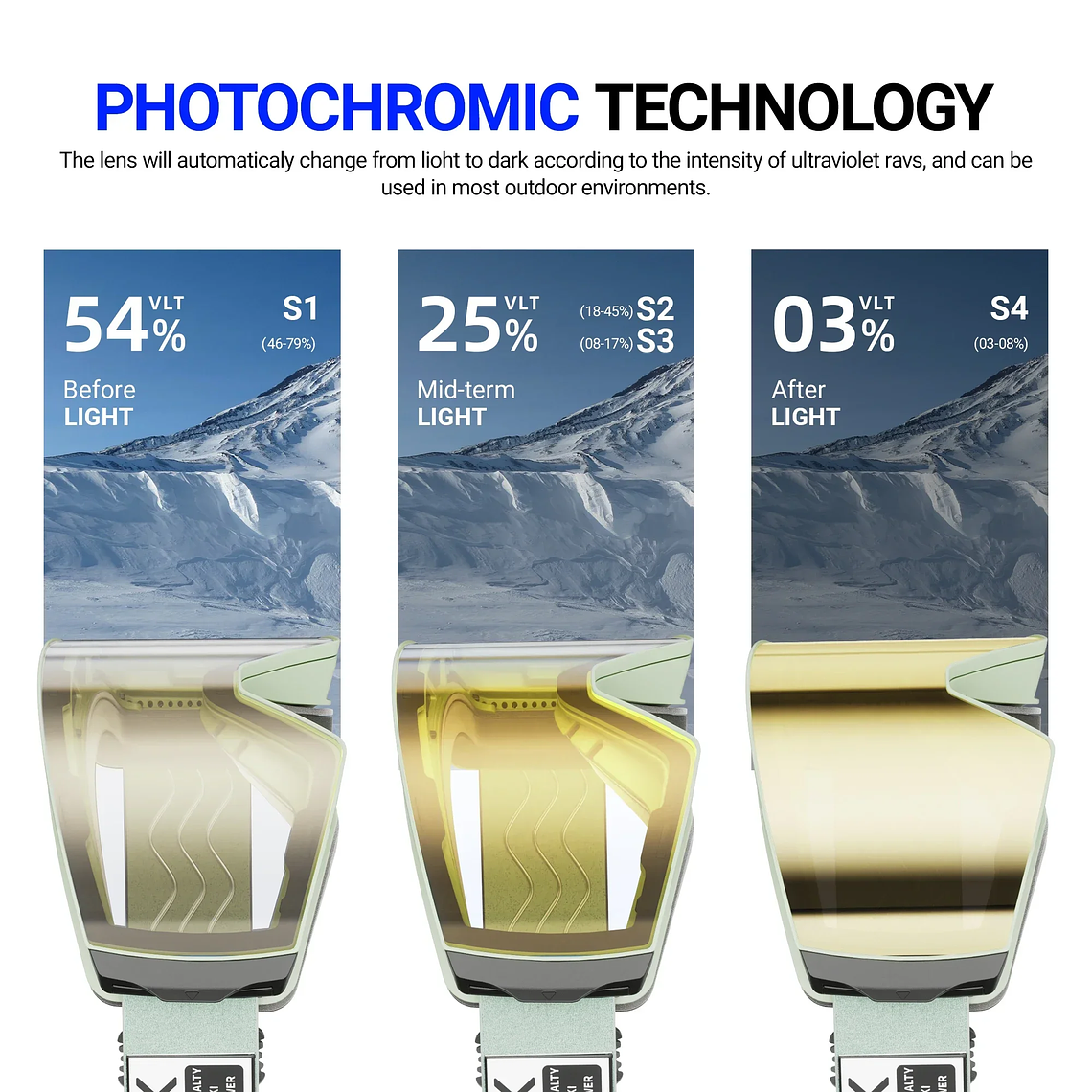 Óculos de Esqui Fotocrômico KAPVOE com Lentes Magnéticas | Máscara de Neve Anti-embaçante UV400 Unissex para Snowboard e Esportes de Inverno 5
