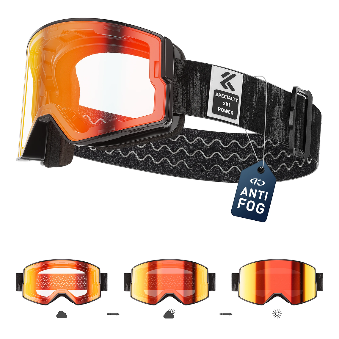 Photochromic Anti-Fog Ski Goggles 1