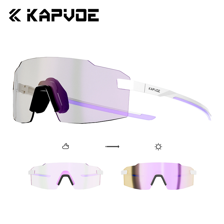 Óculos de Ciclismo Fotocrómicos KAPVOE K341 - Adaptação Automática à Luz, UV400 16