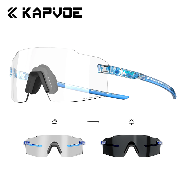 Óculos de Ciclismo Fotocrómicos KAPVOE K341 - Adaptação Automática à Luz, UV400 17