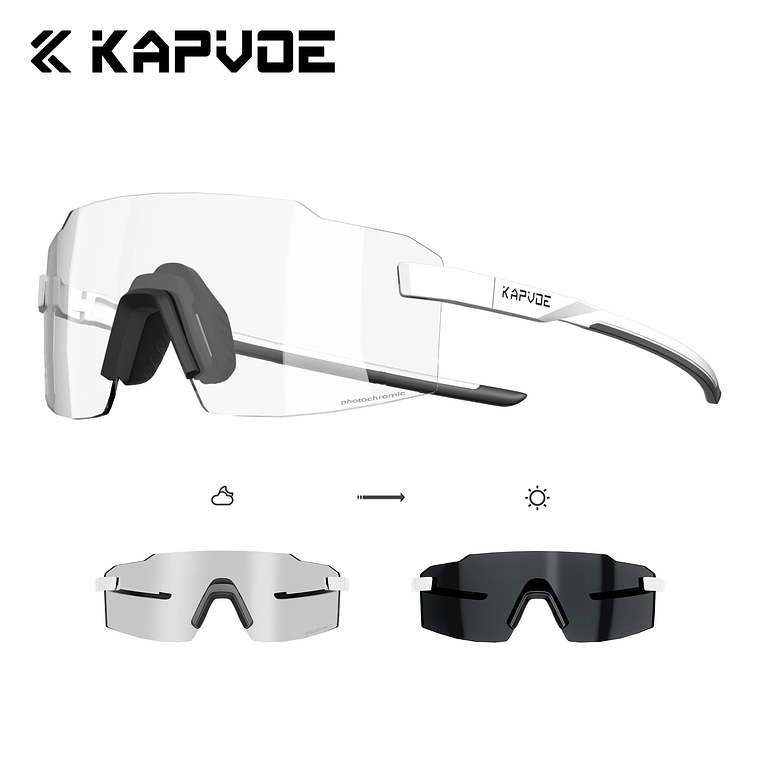 Óculos de Ciclismo Fotocrómicos KAPVOE K341 - Adaptação Automática à Luz, UV400 18