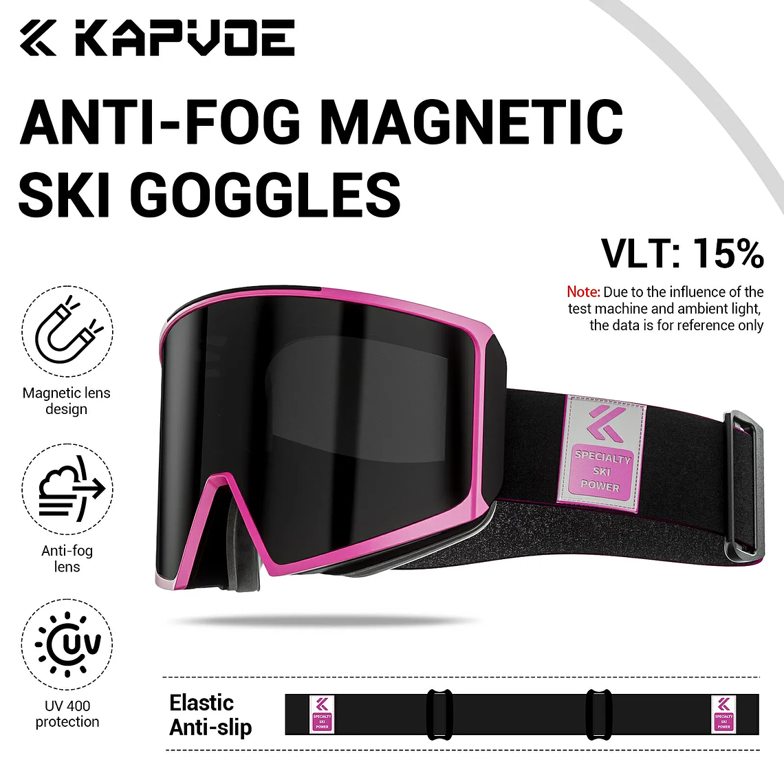 Óculos de Esqui com Lentes Magnéticas KAPVOE | Máscara de Neve Anti-embaçante UV400 para Snowboard e Esqui - Adultos e Mulheres 7