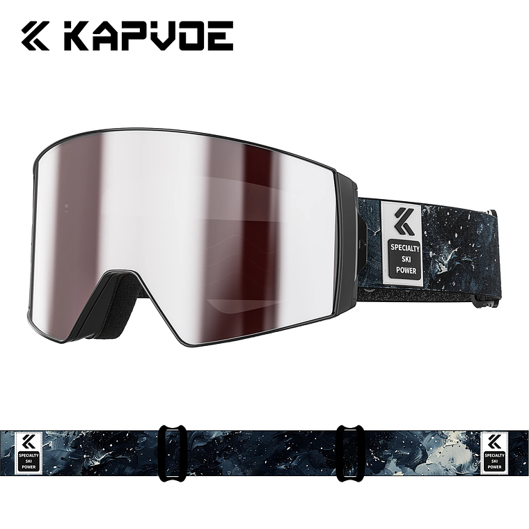 Óculos de Esqui Fotocrômico KAPVOE com Lentes Magnéticas | Máscara de Neve Anti-embaçante UV400 Unissex para Snowboard e Esportes de Inverno 12