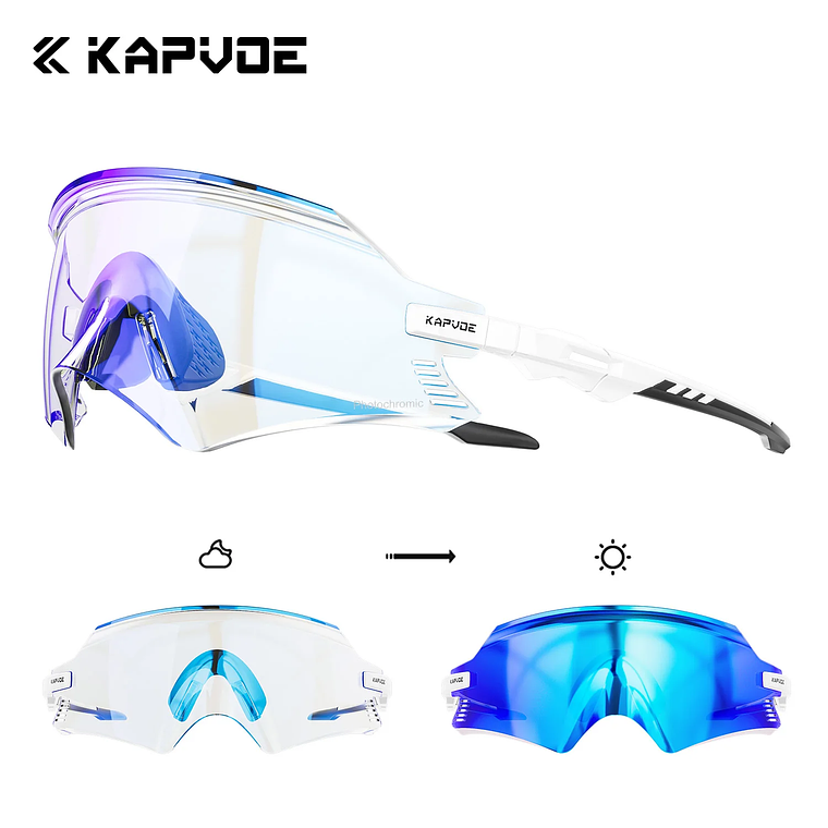 Óculos de Ciclismo Fotocrómicos KAPVOE Unissexo | Lentes UV400 e Ajustáveis para Desporto 9