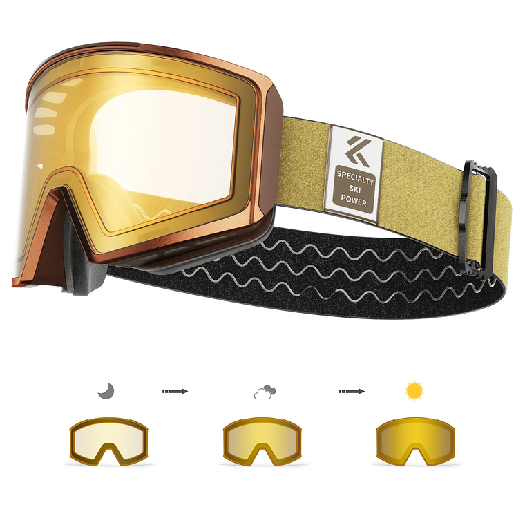 KAPVOE Photochromic Ski Goggles | Magnetic UV400 Lenses, Anti-Fog | For Men and Women 15