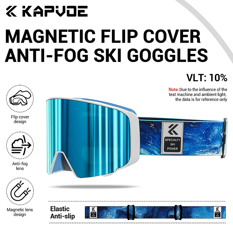 Óculos de Esqui Fotocrômico com Lentes Magnéticas KAPVOE | Máscara de Neve Anti-embaçante UV400 para Snowmobile e Snowboard 15