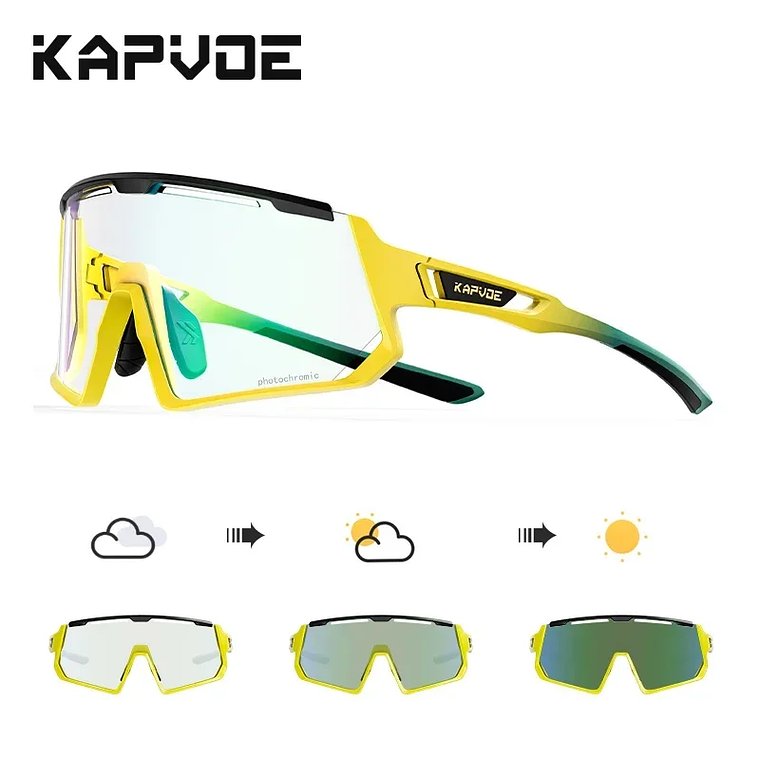 KAPVOE Photochromic Outdoor Cycling Sunglasses Bike Cycling Glasses Men Women MTB Road Bicycle Sports Running UV400 Goggles Sale 18