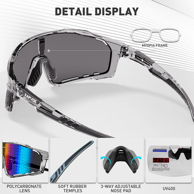 KAPVOE Cycling Glasses with Nano Polarized Lenses | UV400 Protection and Superior Comfort 6