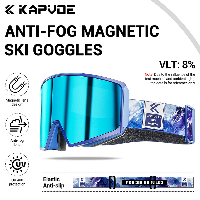 Óculos de Esqui com Lentes Magnéticas KAPVOE | Máscara de Neve Anti-embaçante UV400 para Snowboard e Esqui - Adultos e Mulheres 10