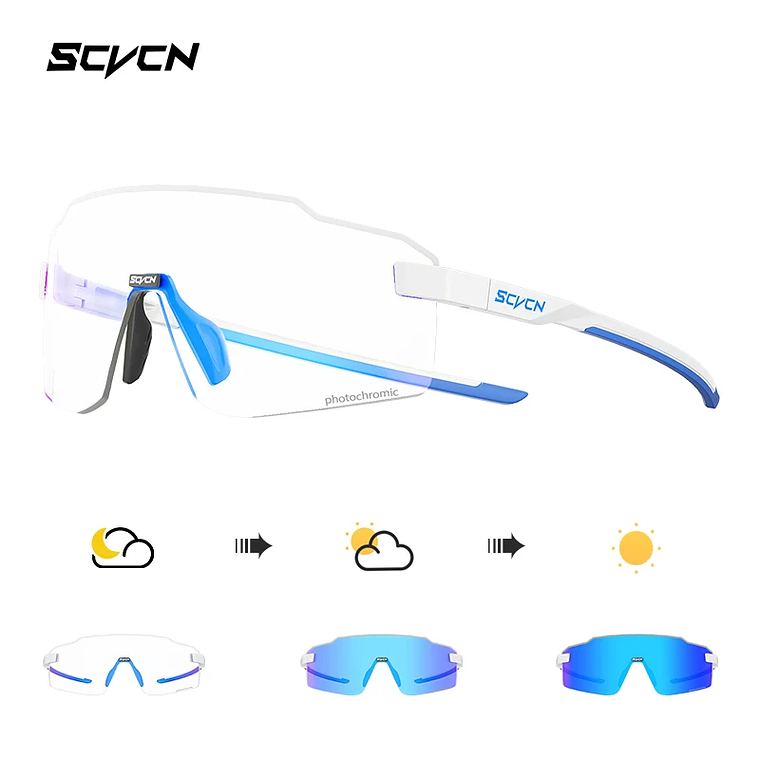 Óculos de Ciclismo Fotocrômicos SCVCN UV400 | Óculos Esportivos para Mountain Bike, Corrida e Atividades ao Ar Livre - Unissex 11