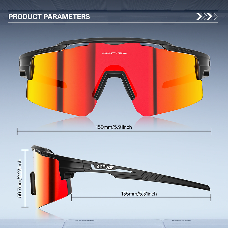 Óculos de Ciclismo KAPVOE com Lentes X-VYSN | Proteção UV400 e Ajuste Personalizado 6