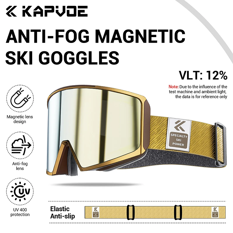 Óculos de Esqui com Lentes Magnéticas KAPVOE | Máscara de Neve Anti-embaçante UV400 para Snowboard e Esqui - Adultos e Mulheres 11