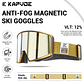 Óculos de Esqui com Lentes Magnéticas KAPVOE | Máscara de Neve Anti-embaçante UV400 para Snowboard e Esqui - Adultos e Mulheres - Thumbnail 11
