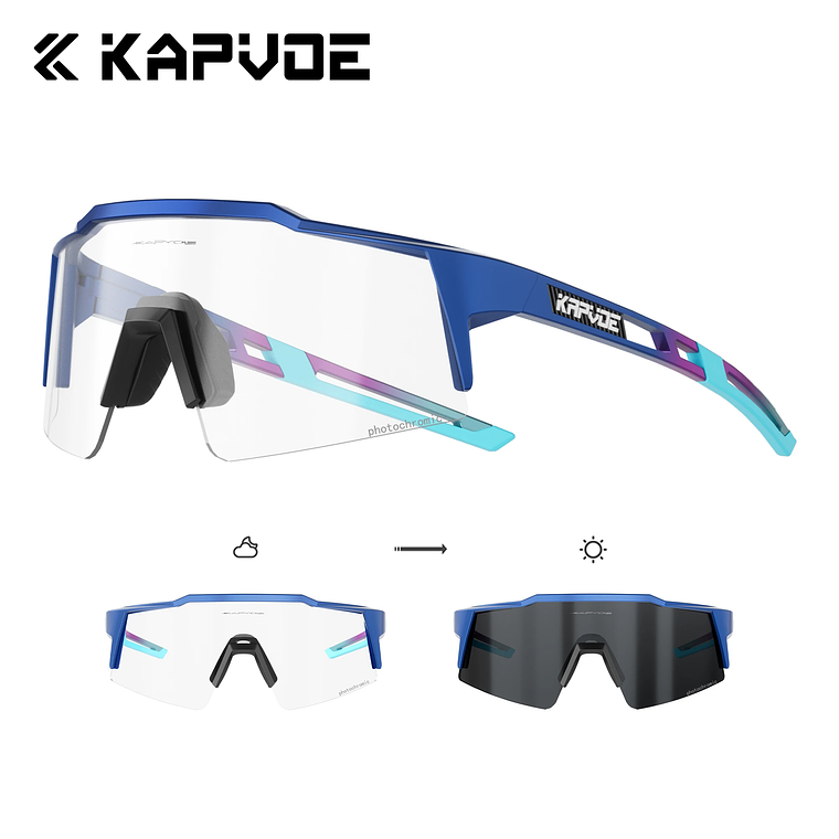 Óculos de Ciclismo Fotocromáticos KAPVOE | Lentes que Escurecem com o Sol, UV400+ | Para Mulheres, BTT e Outdoor 21