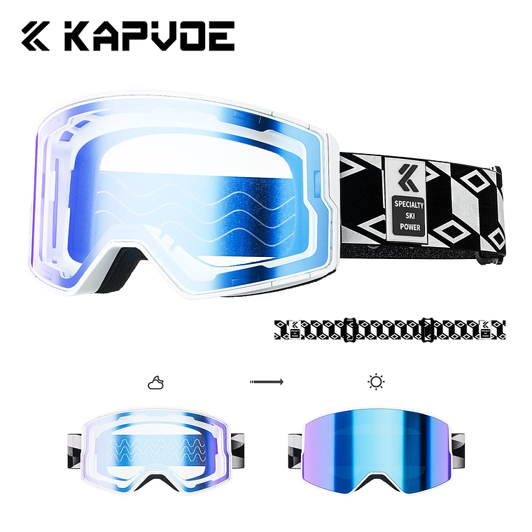 Photochromic Anti-Fog Ski Goggles 10