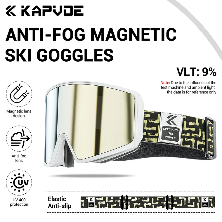 Óculos de Esqui com Lentes Magnéticas KAPVOE | Máscara de Neve Anti-embaçante UV400 para Snowboard e Esqui - Adultos e Mulheres 12