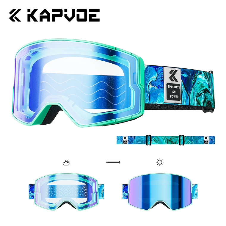 Photochromic Anti-Fog Ski Goggles 12