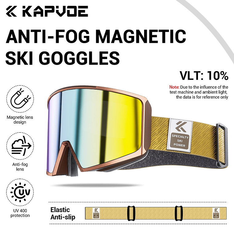 Óculos de Esqui com Lentes Magnéticas KAPVOE | Máscara de Neve Anti-embaçante UV400 para Snowboard e Esqui - Adultos e Mulheres 14