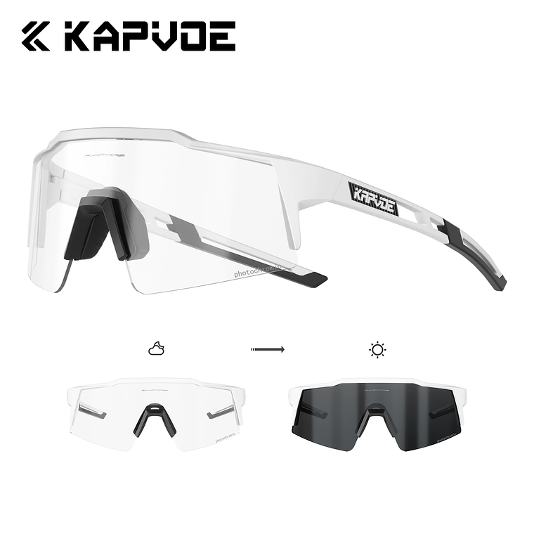 Óculos de Ciclismo Fotocromáticos KAPVOE | Lentes que Escurecem com o Sol, UV400+ | Para Mulheres, BTT e Outdoor 23