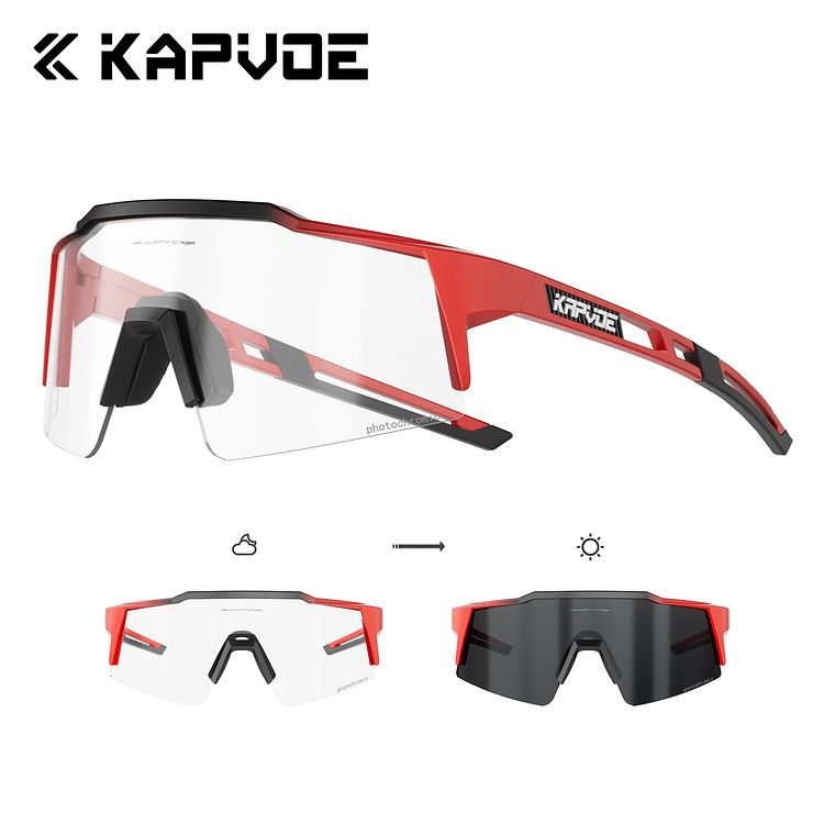 Óculos de Ciclismo Fotocromáticos KAPVOE | Lentes que Escurecem com o Sol, UV400+ | Para Mulheres, BTT e Outdoor 24