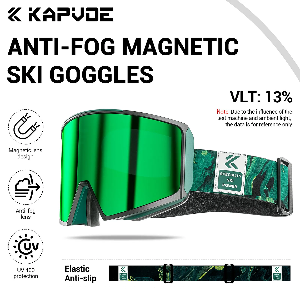 Óculos de Esqui com Lentes Magnéticas KAPVOE | Máscara de Neve Anti-embaçante UV400 para Snowboard e Esqui - Adultos e Mulheres 16