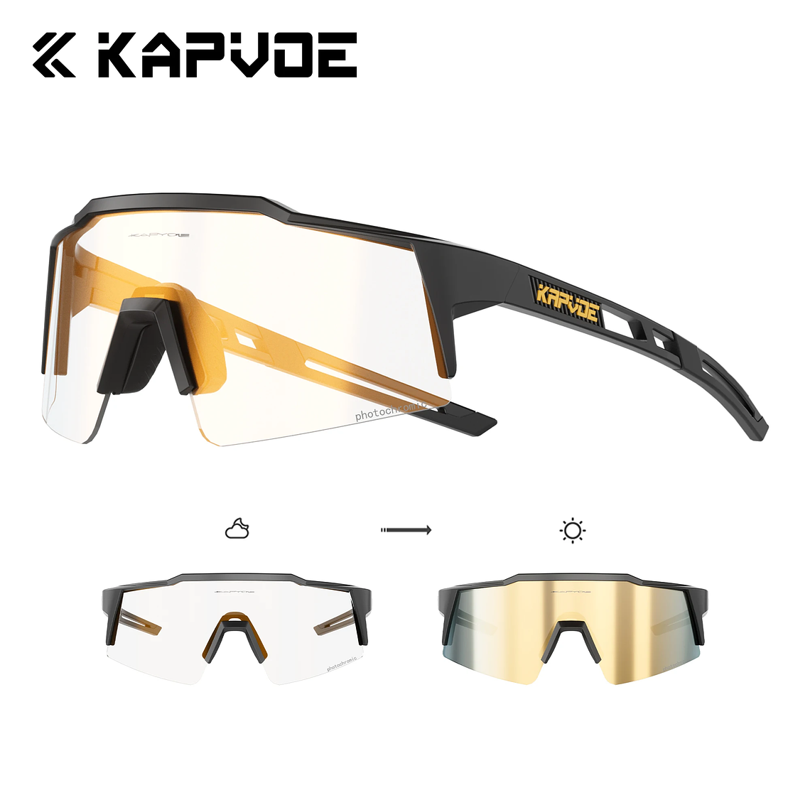 Óculos de Ciclismo Fotocromáticos KAPVOE | Lentes que Escurecem com o Sol, UV400+ | Para Mulheres, BTT e Outdoor 27