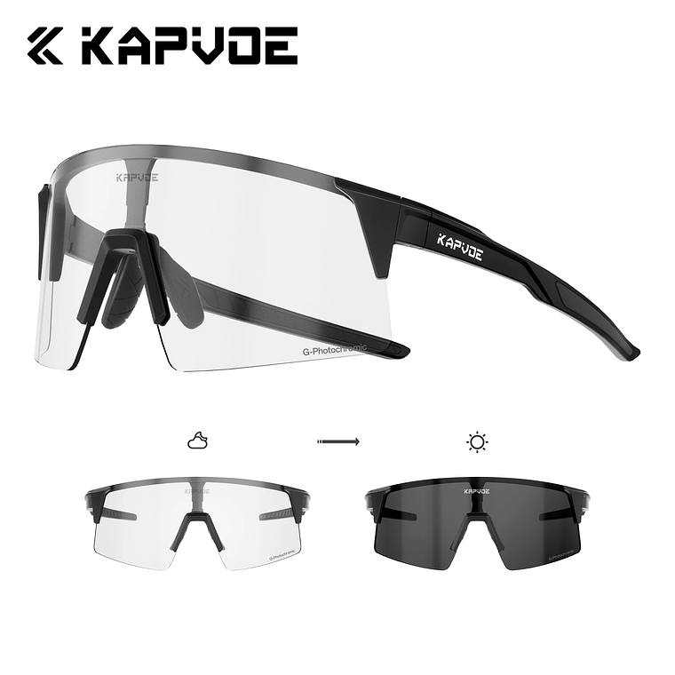 Óculos de Ciclismo Fotocrómicos KAPVOE | Tecnologia HD e Proteção UV400 para Desporto 11
