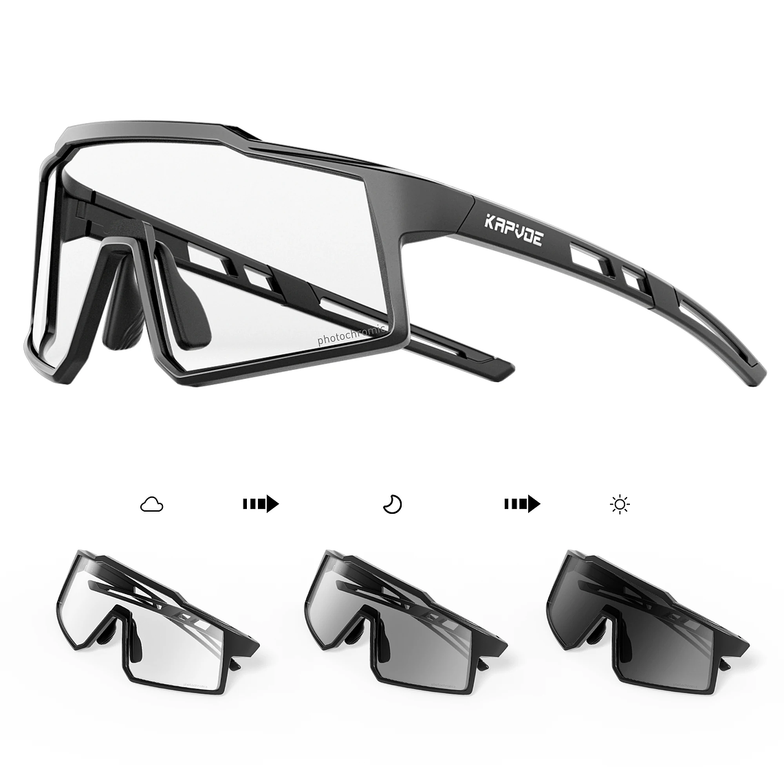 Óculos de Sol Infantis Desportivos KAPVOE - Fotocrómicos, UV400, Ajuste Seguro para Crianças 16