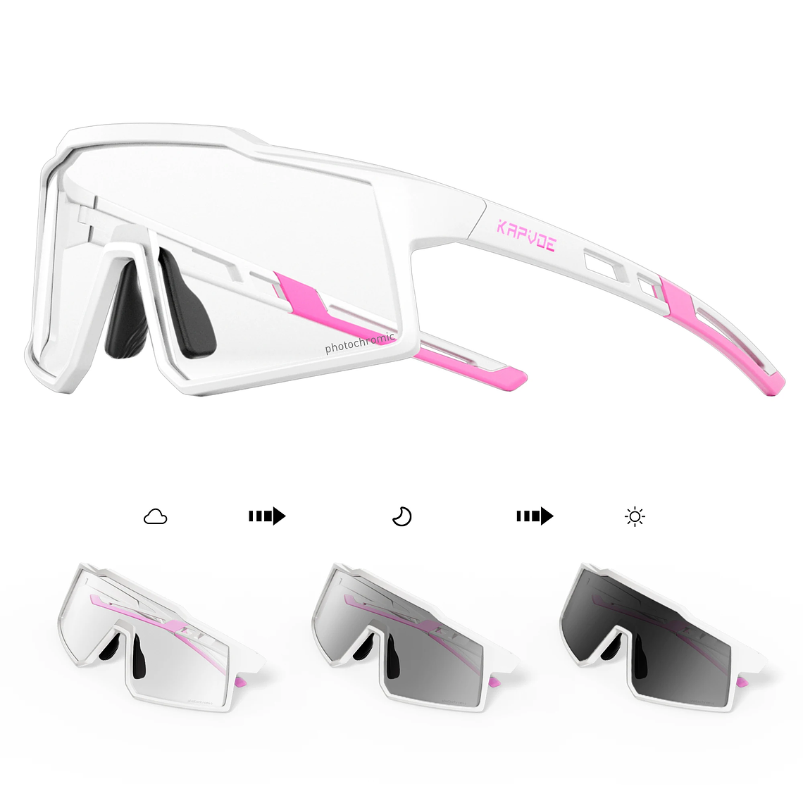 Óculos de Sol Infantis Desportivos KAPVOE - Fotocrómicos, UV400, Ajuste Seguro para Crianças 17