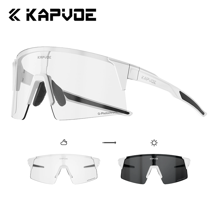 Óculos de Ciclismo Fotocrómicos KAPVOE | Tecnologia HD e Proteção UV400 para Desporto 14