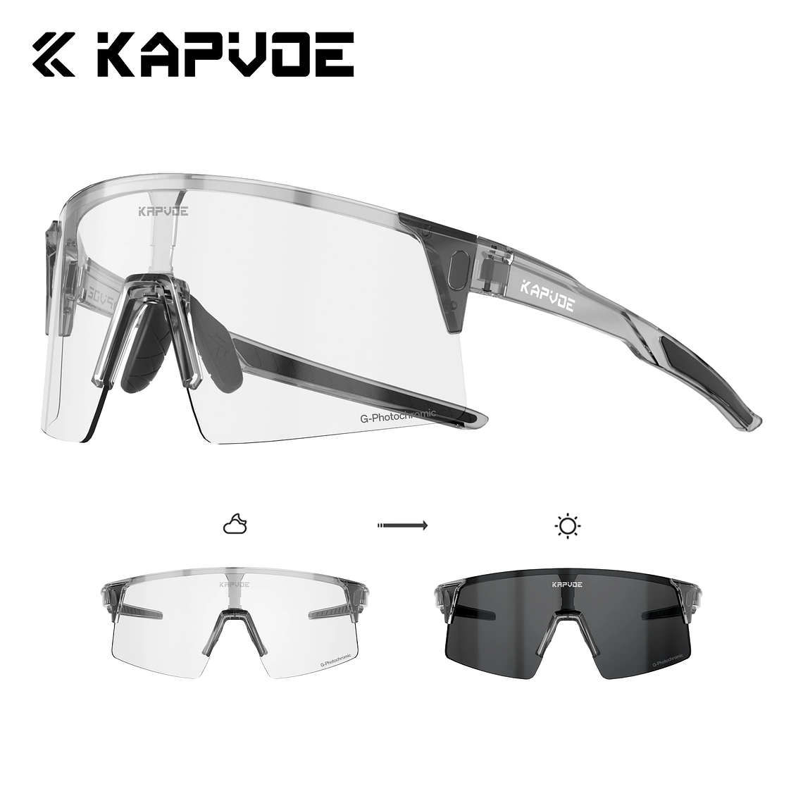 Óculos de Ciclismo Fotocrómicos KAPVOE | Tecnologia HD e Proteção UV400 para Desporto 15
