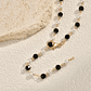 Colar Longo em Formato Y com Contas Pretas e Pérolas Falsas | Colar Feminino Banhado a Ouro Dourado - Presente Romântico e Fashion - Thumbnail 5