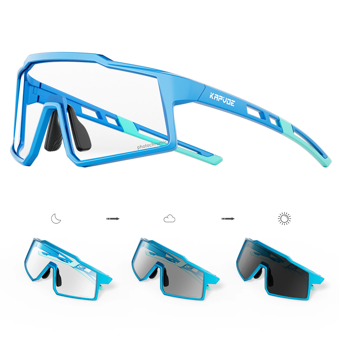 Óculos de Sol Infantis Desportivos KAPVOE - Fotocrómicos, UV400, Ajuste Seguro para Crianças 22