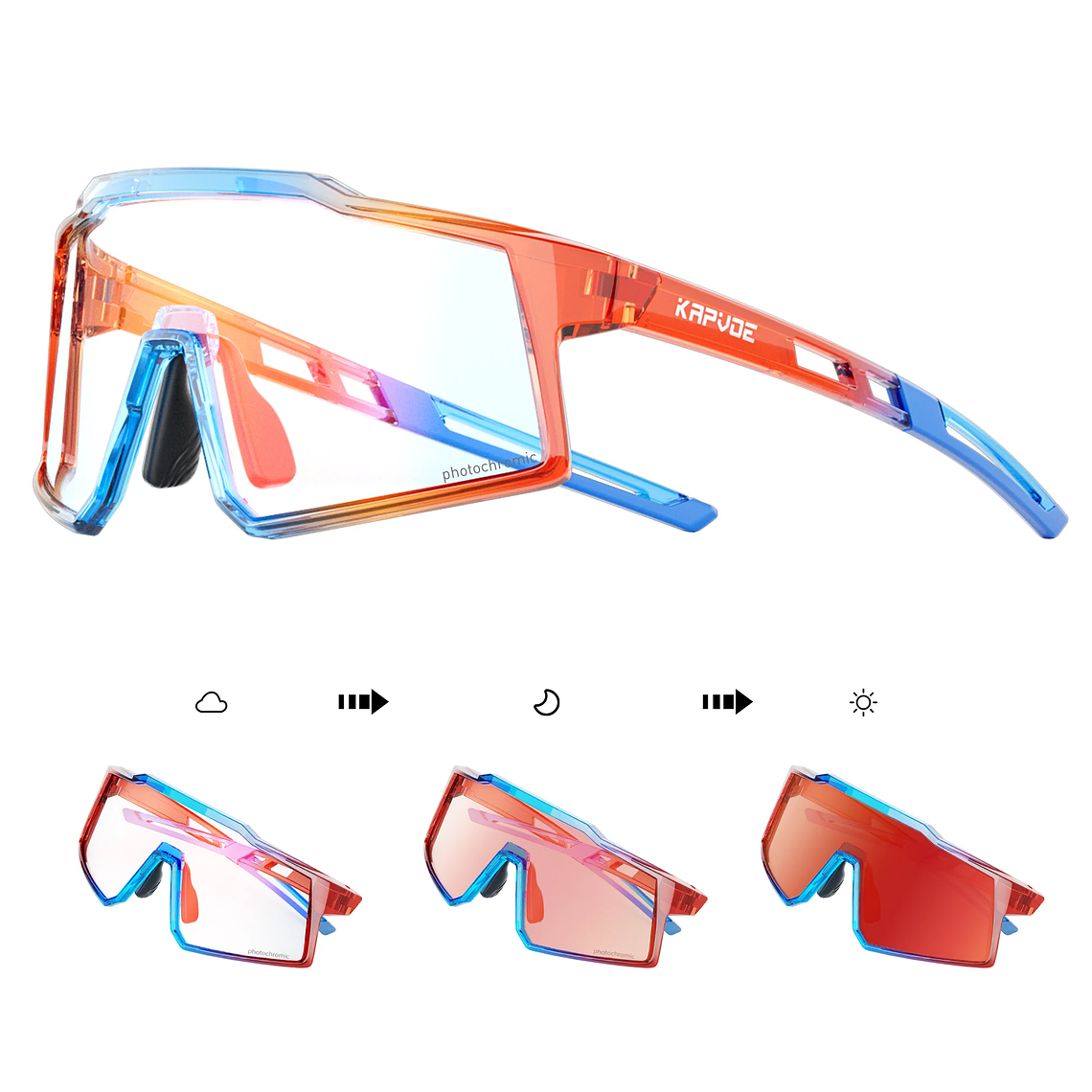 Óculos de Sol Infantis Desportivos KAPVOE - Fotocrómicos, UV400, Ajuste Seguro para Crianças 31