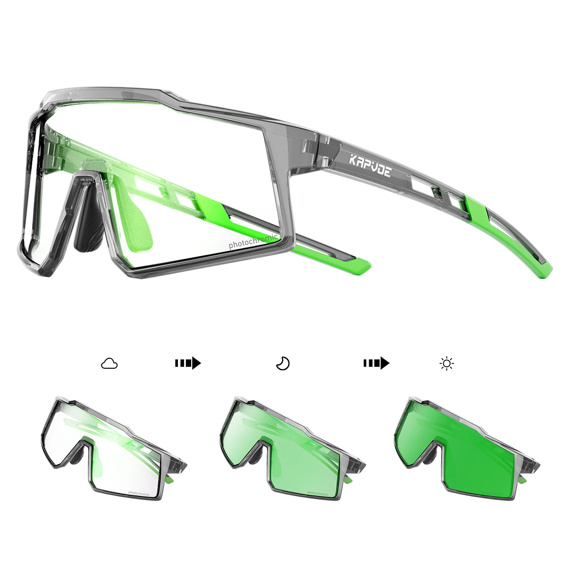 Óculos de Sol Infantis Desportivos KAPVOE - Fotocrómicos, UV400, Ajuste Seguro para Crianças 32