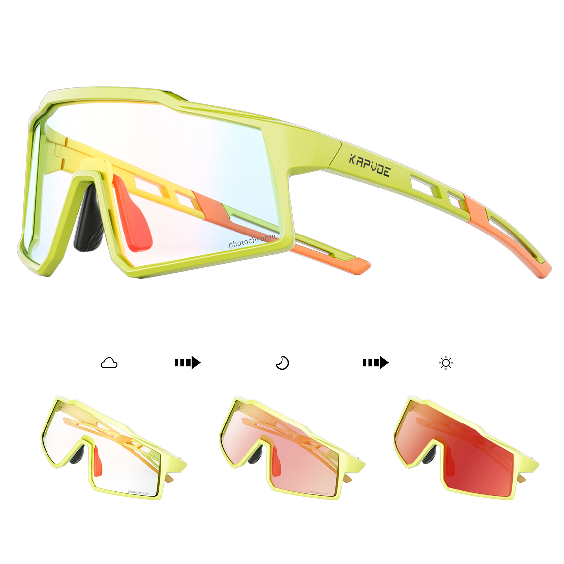 Óculos de Sol Infantis Desportivos KAPVOE - Fotocrómicos, UV400, Ajuste Seguro para Crianças 33