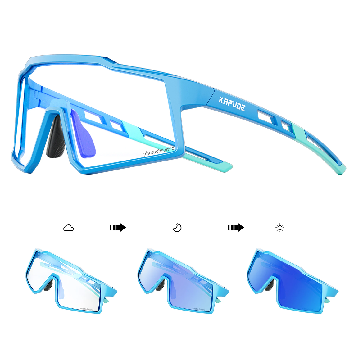 Óculos de Sol Infantis Desportivos KAPVOE - Fotocrómicos, UV400, Ajuste Seguro para Crianças 34