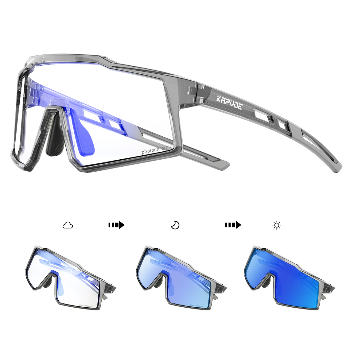 Óculos de Sol Infantis Desportivos KAPVOE - Fotocrómicos, UV400, Ajuste Seguro para Crianças 36