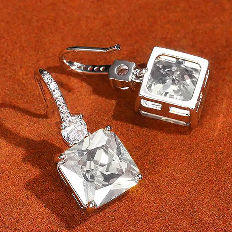 Brincos Pendentes Versáteis com Zircónia Cúbica | Amarelo e Branco Brilhante | Para Festa, Noivado ou Dia a Dia 1