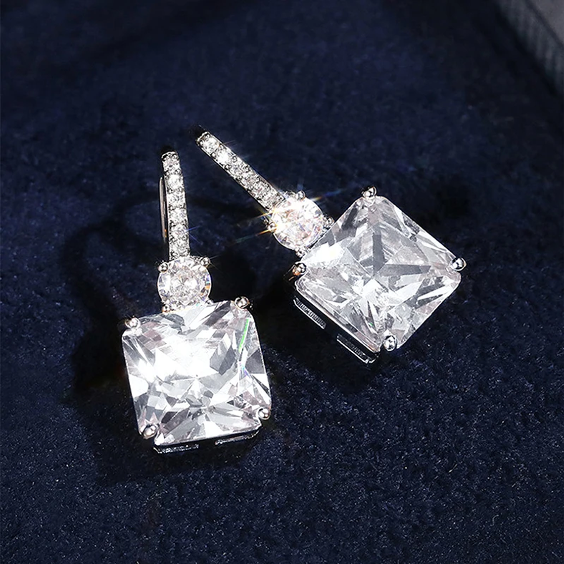 Brincos Pendentes Versáteis com Zircónia Cúbica | Amarelo e Branco Brilhante | Para Festa, Noivado ou Dia a Dia 2