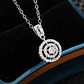 Colar Pingente Design Circular Huitan com CZ Brilhante | Colar Feminino Elegante para Festas e Aniversários - Thumbnail 1