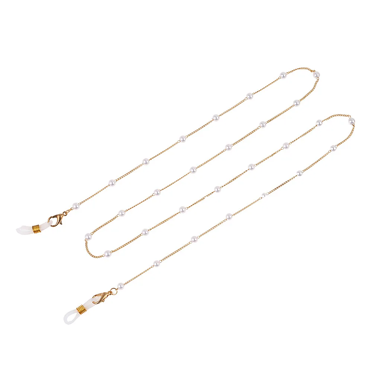 Cordão para Óculos com Contas de Pérola e Coração | Suporte para Óculos Elegante, Colar Retrátil Feminino com Detalhes em Miçangas 2