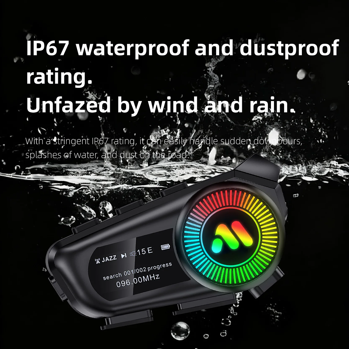 Intercom Bluetooth para Capacete R1 | Bluetooth 6.0, Rádio FM e Display LED 3