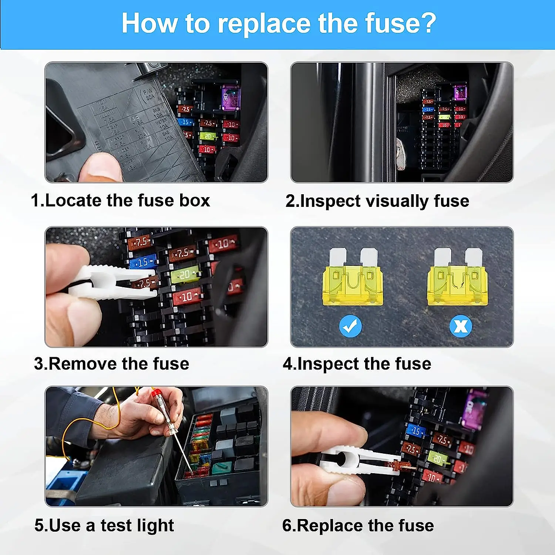 Kit 180 Peças de Fusíveis para Carro | 60 Mini + 60 Padrão + 60 Micro + Removedor - Para Carros, Motos e Barcos 4