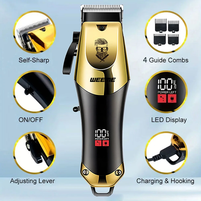 Vintage T9 Men's Electric Hair Clipper | Rechargeable with Nose Hair Trimmer 5