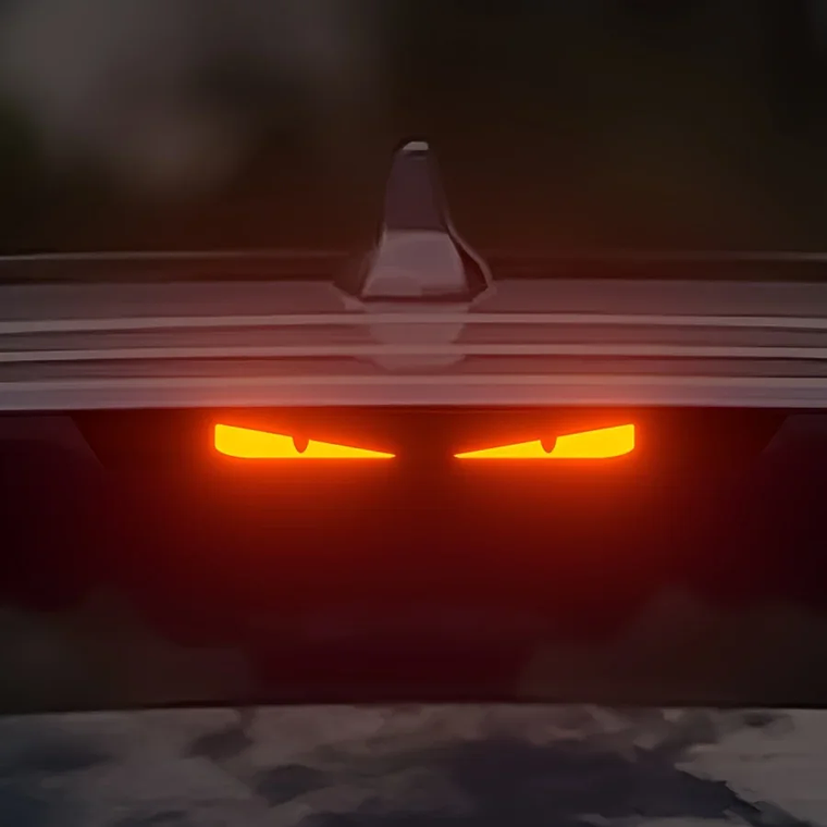 Autocolante Olhos de Monstro para Luzes Traseiras Carro | Projeção Noturna, Padrão Fibra de Carbono 4